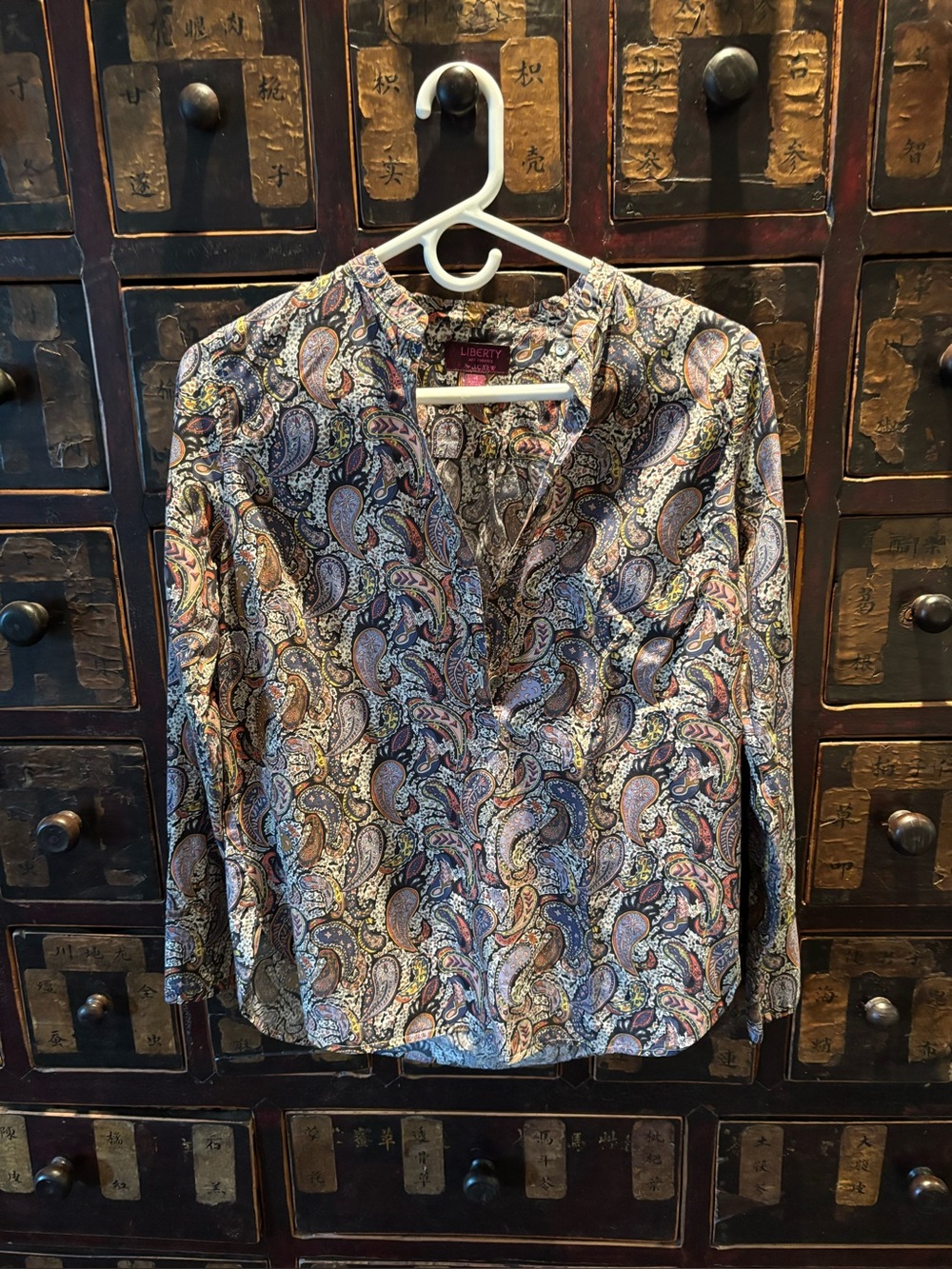Women’s J. Crew x Liberty London Multicolor Paisley Button-Down Henley Shirt